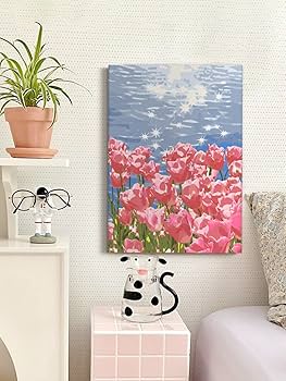 Amazon | チューリップ デジタル油絵 Diy 着色 純粋な手描きの